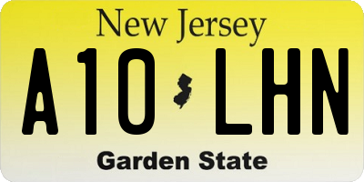 NJ license plate A10LHN