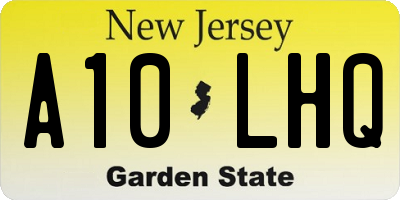 NJ license plate A10LHQ