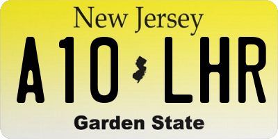 NJ license plate A10LHR