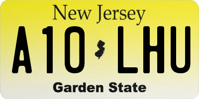 NJ license plate A10LHU