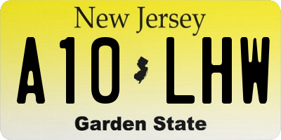 NJ license plate A10LHW