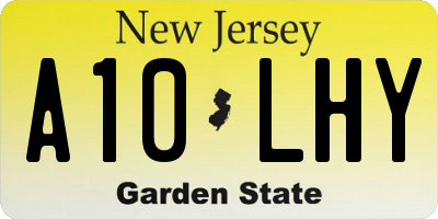 NJ license plate A10LHY