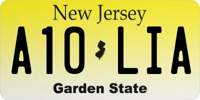 NJ license plate A10LIA