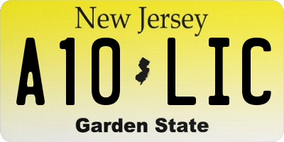 NJ license plate A10LIC