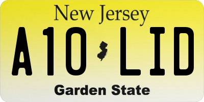 NJ license plate A10LID