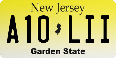 NJ license plate A10LII