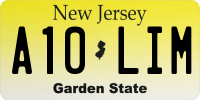 NJ license plate A10LIM