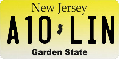 NJ license plate A10LIN