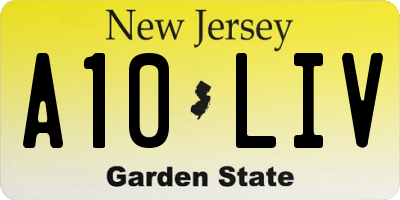 NJ license plate A10LIV