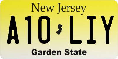 NJ license plate A10LIY