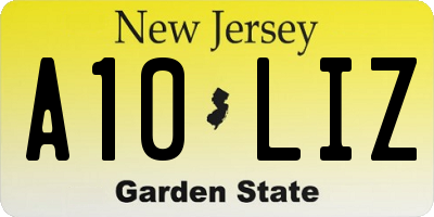 NJ license plate A10LIZ