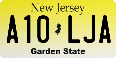 NJ license plate A10LJA