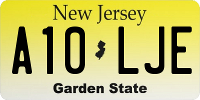 NJ license plate A10LJE