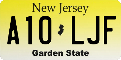 NJ license plate A10LJF