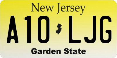 NJ license plate A10LJG