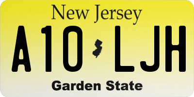 NJ license plate A10LJH
