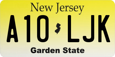 NJ license plate A10LJK