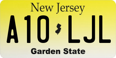 NJ license plate A10LJL