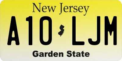 NJ license plate A10LJM