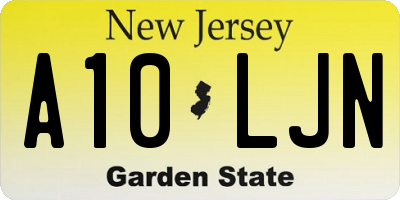 NJ license plate A10LJN