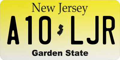 NJ license plate A10LJR