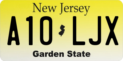 NJ license plate A10LJX