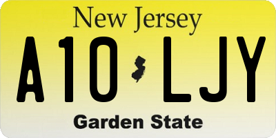 NJ license plate A10LJY