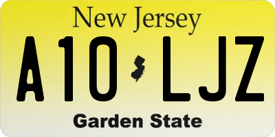 NJ license plate A10LJZ