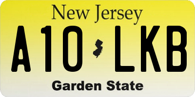 NJ license plate A10LKB