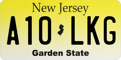 NJ license plate A10LKG