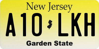 NJ license plate A10LKH