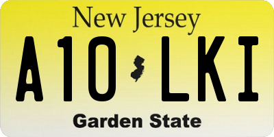 NJ license plate A10LKI