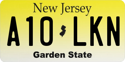 NJ license plate A10LKN