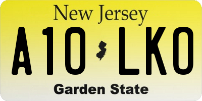 NJ license plate A10LKO