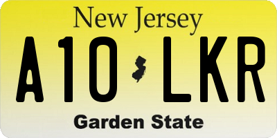 NJ license plate A10LKR