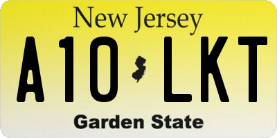 NJ license plate A10LKT