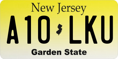 NJ license plate A10LKU