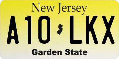 NJ license plate A10LKX