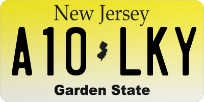 NJ license plate A10LKY