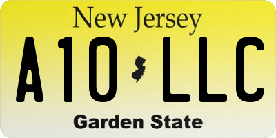 NJ license plate A10LLC