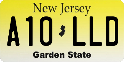 NJ license plate A10LLD