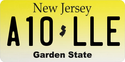 NJ license plate A10LLE