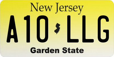 NJ license plate A10LLG