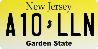 NJ license plate A10LLN