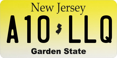 NJ license plate A10LLQ