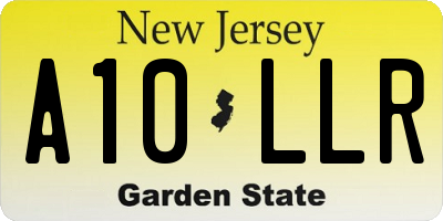 NJ license plate A10LLR