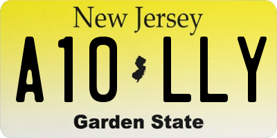 NJ license plate A10LLY