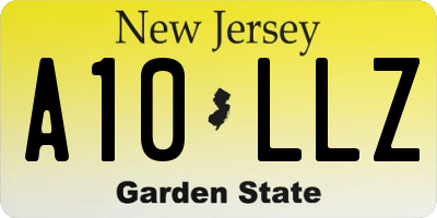 NJ license plate A10LLZ