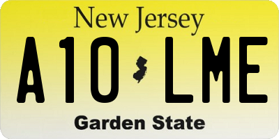 NJ license plate A10LME