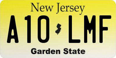 NJ license plate A10LMF